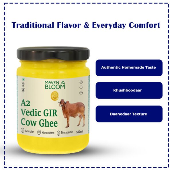A2 Vedic Gir Cow Ghee 500ml – Pure & Traditional Bilona Ghee